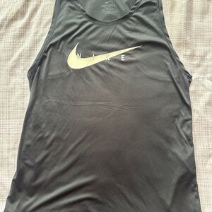 Nike Black Tank Top with Cream Logo